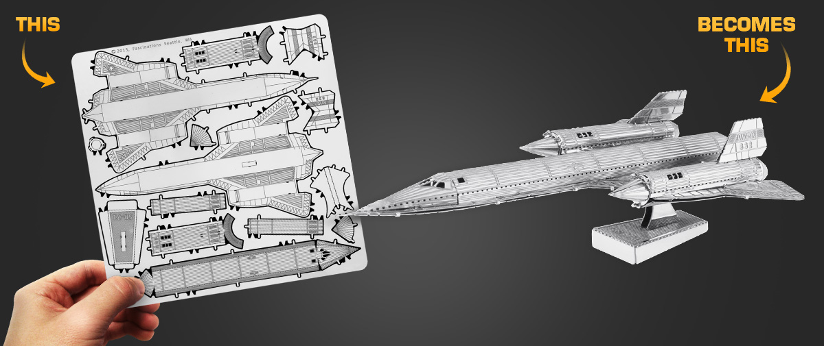 Metal Earth Sr 71 Blackbird 3d Laser Cut Flight Miniature Model Kits