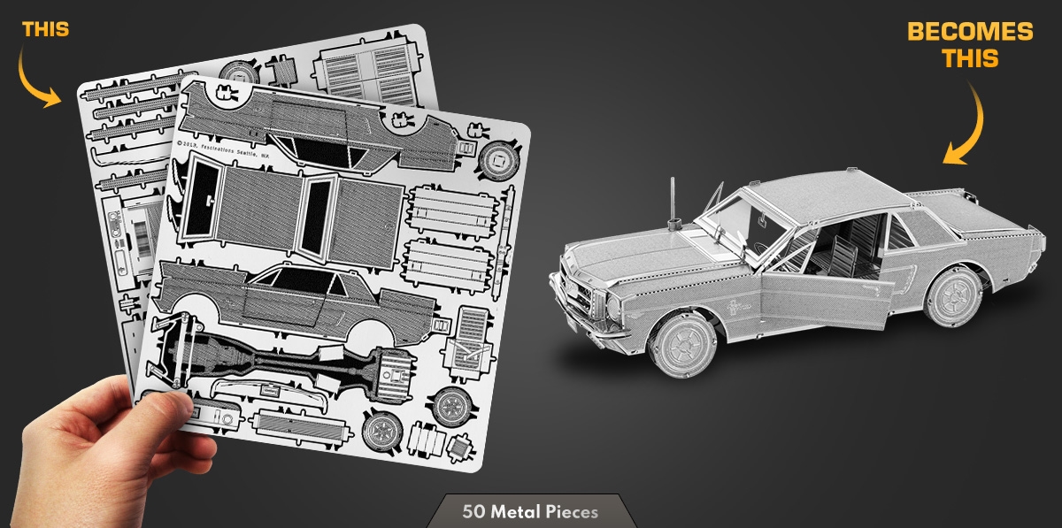 Metal Earth 1965 Ford Mustang Steel Metal Earth 3D Model Kit – San