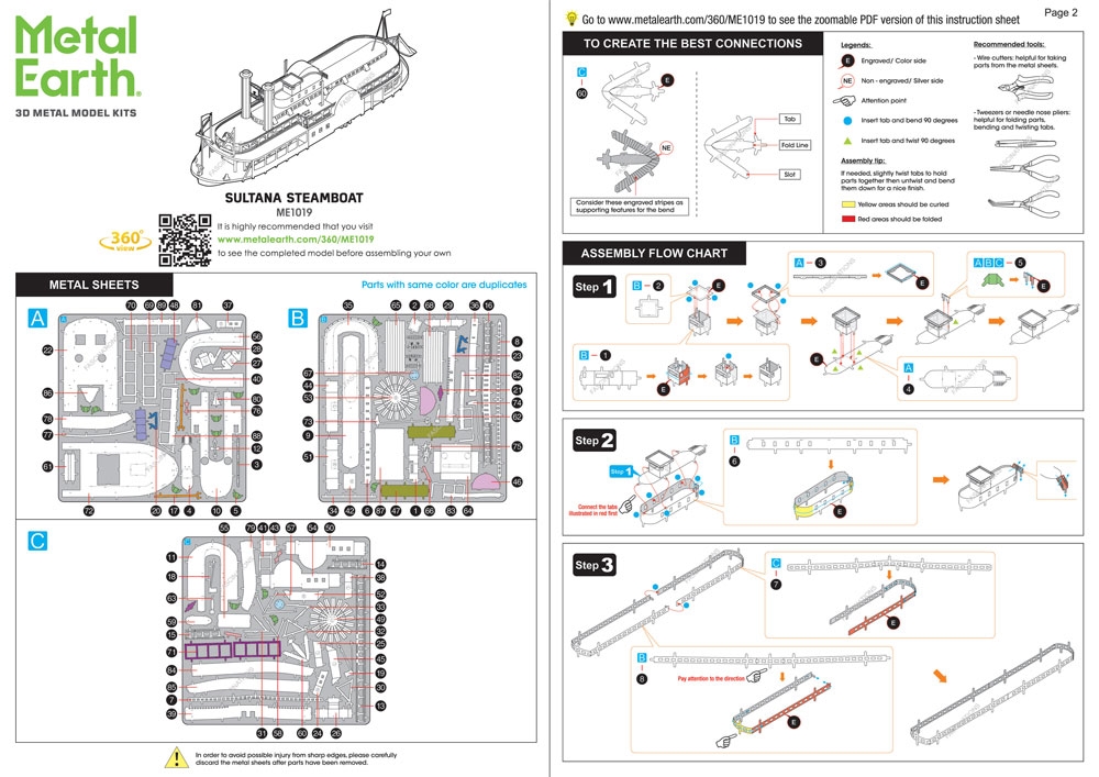 instruction sheet ME1019 - Sultana Steamboat