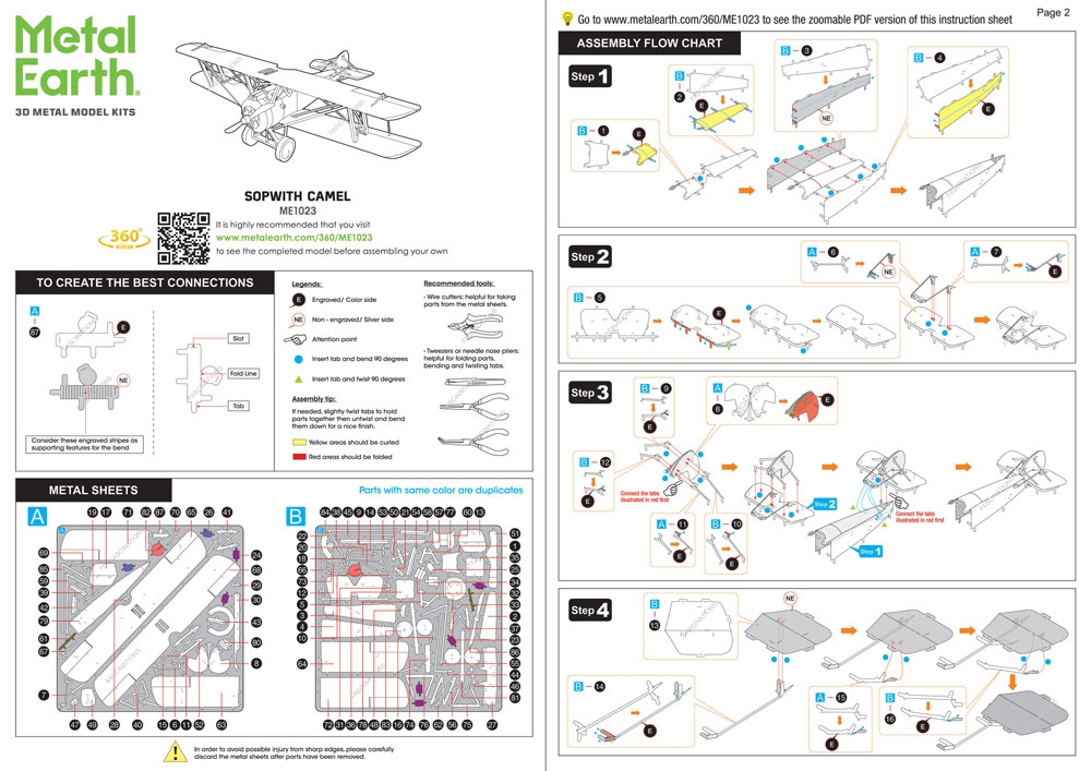 instruction sheet ME1023 - Sopwith Camel