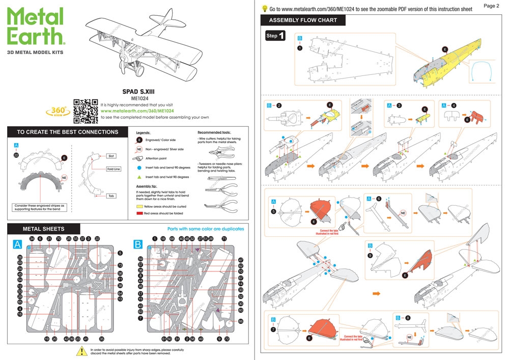 instruction sheet ME1024 - SPAD S.XIII