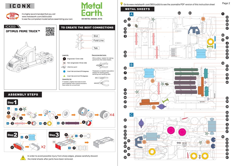 instruction sheet ICX203 - Optimus Prime Truck™