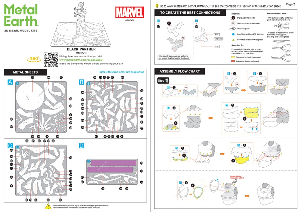 instruction sheet MMS501 - Black Panther