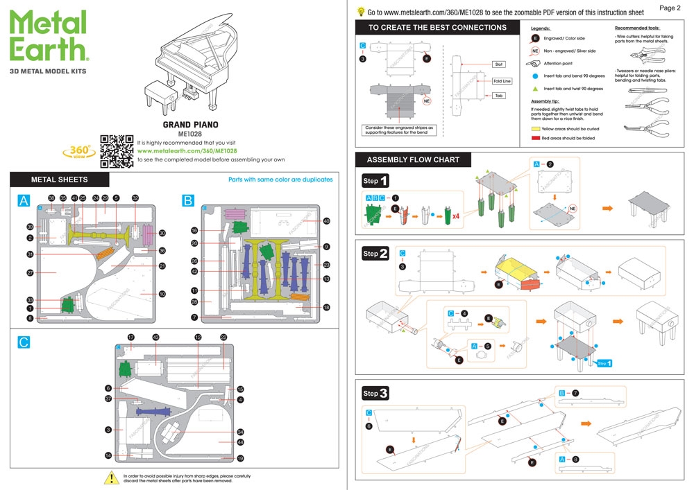 instruction sheet ME1028 - Grand Piano