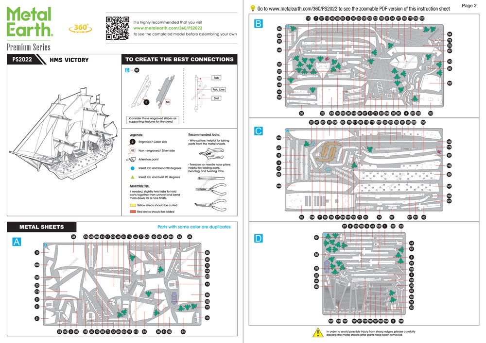 instruction sheet PS2022 - HMS Victory